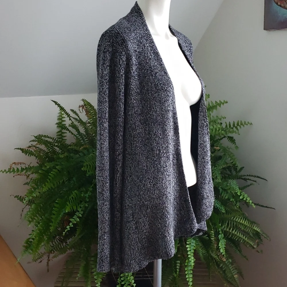Karl Lagerfeld Gray Heather Cascade High-Low Sweater Cardigan